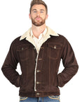El General Men's Brown Corduroy Sherpa-Lined Jacket
