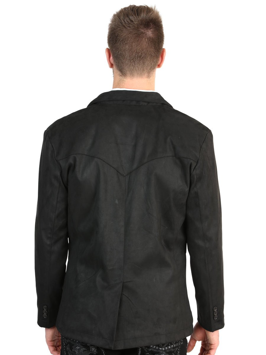 Men's Black Suede Western Blazer Sport Coat