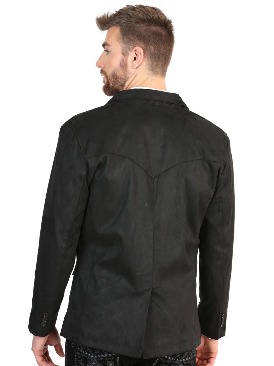 Men's Black Suede Western Blazer Sport Coat