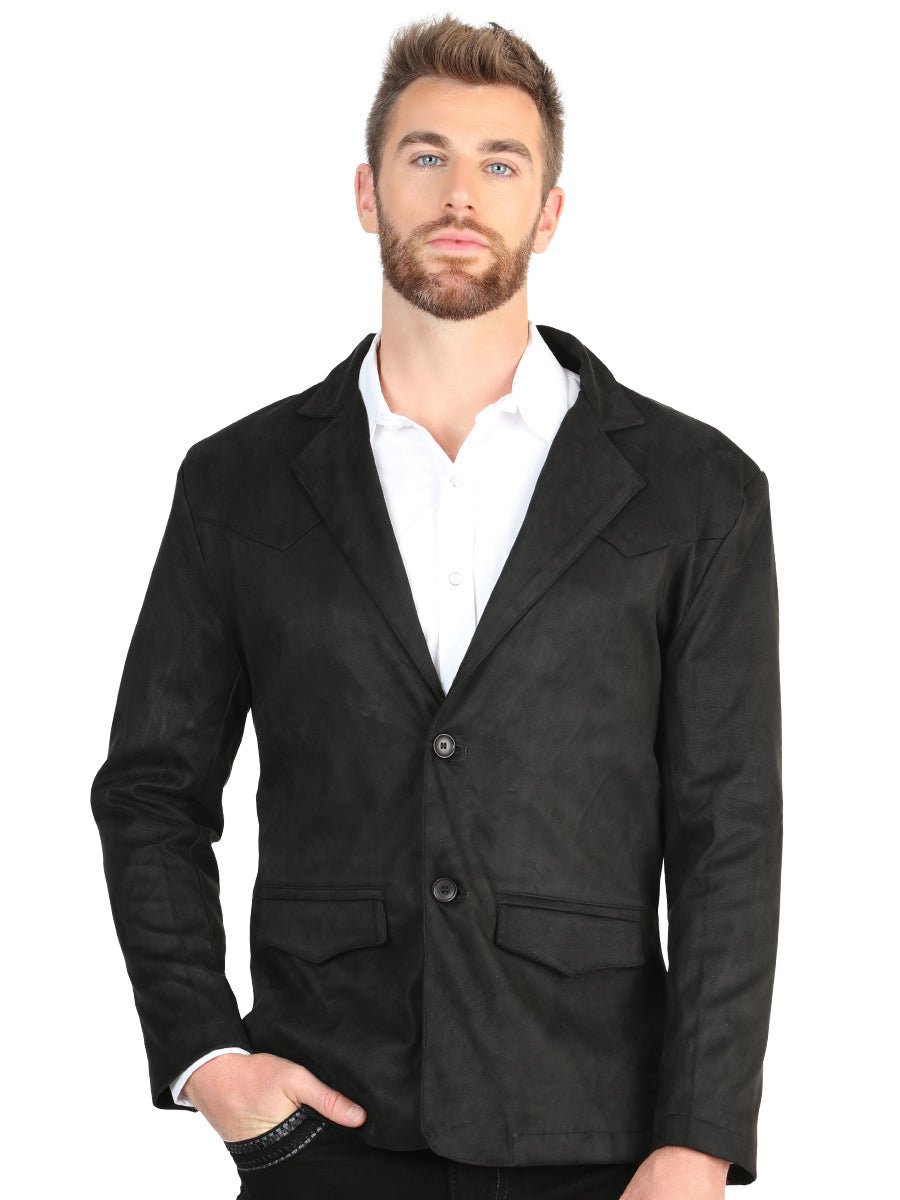 Men's Black Suede Western Blazer Sport Coat