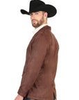 Brown Suede Western Blazer for Men