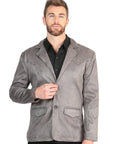 El General Men's Gray Suede Western Blazer