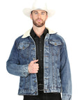 El General Men's Light Blue Denim Sherpa-Lined Jacket