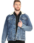 El General Men's Light Blue Denim Sherpa-Lined Jacket