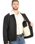 Men's Black Sherpa-Lined Soft Shell Jacket