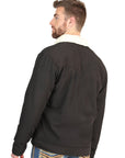 Men's Black Sherpa-Lined Soft Shell Jacket