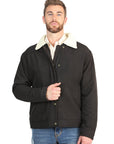 Men's Black Sherpa-Lined Soft Shell Jacket
