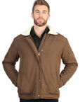 El General Men's Brown Sherpa-Lined Soft Shell Jacket
