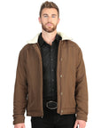 El General Men's Brown Sherpa-Lined Soft Shell Jacket