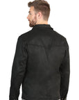 Men's Black Suede Zipper Jacket With Premium Meticulous Craftsmanship And Everyday Comfort