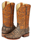 El General Men’s Leather Cowboy Boot - Made in Mexico - Alligator Crocodile Print Tobacco 45663