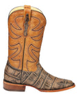 El General Men’s Leather Cowboy Boot - Made in Mexico - Alligator Crocodile Print Tobacco 45663