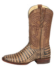 El General Men’s Leather Cowboy Boots - Caiman Belly Print - Tobacco 45664
