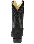 El General Men's Western Boots — Imitation Bull Neck in Black