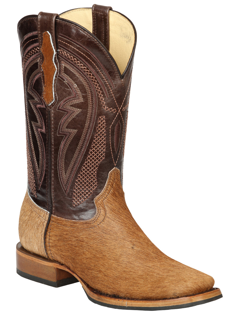 El General Men’s Leather Cowboy Boot -Made in Mexico - Cowhide Honey Brown 45669