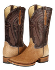 El General Men’s Leather Cowboy Boot -Made in Mexico - Cowhide Honey Brown 45669