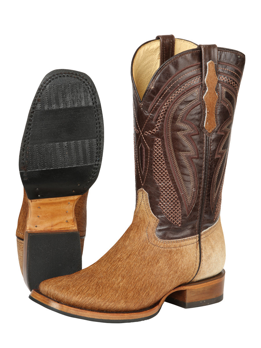 El General Men’s Leather Cowboy Boot -Made in Mexico - Cowhide Honey Brown 45669