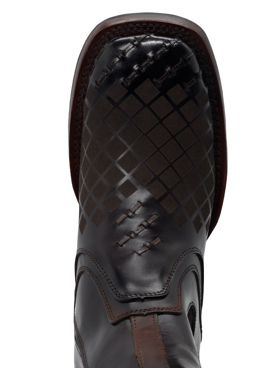 El General Men's Leather Ankle Boot with Zipper - Made in Mexico - Tobacco Brown 45673