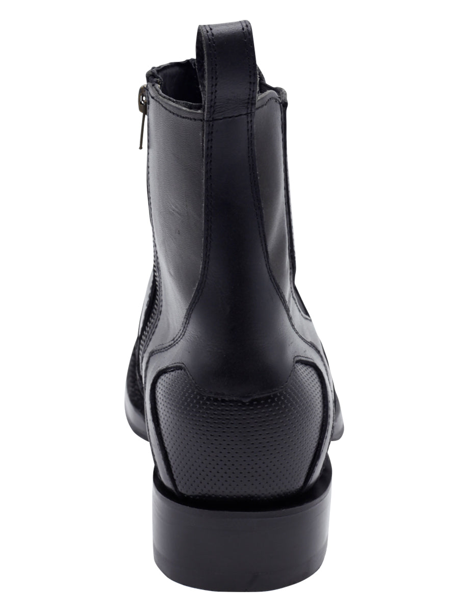 El General Men's Leather Ankle Boot with Zipper - Made in Mexico - Gray 45674