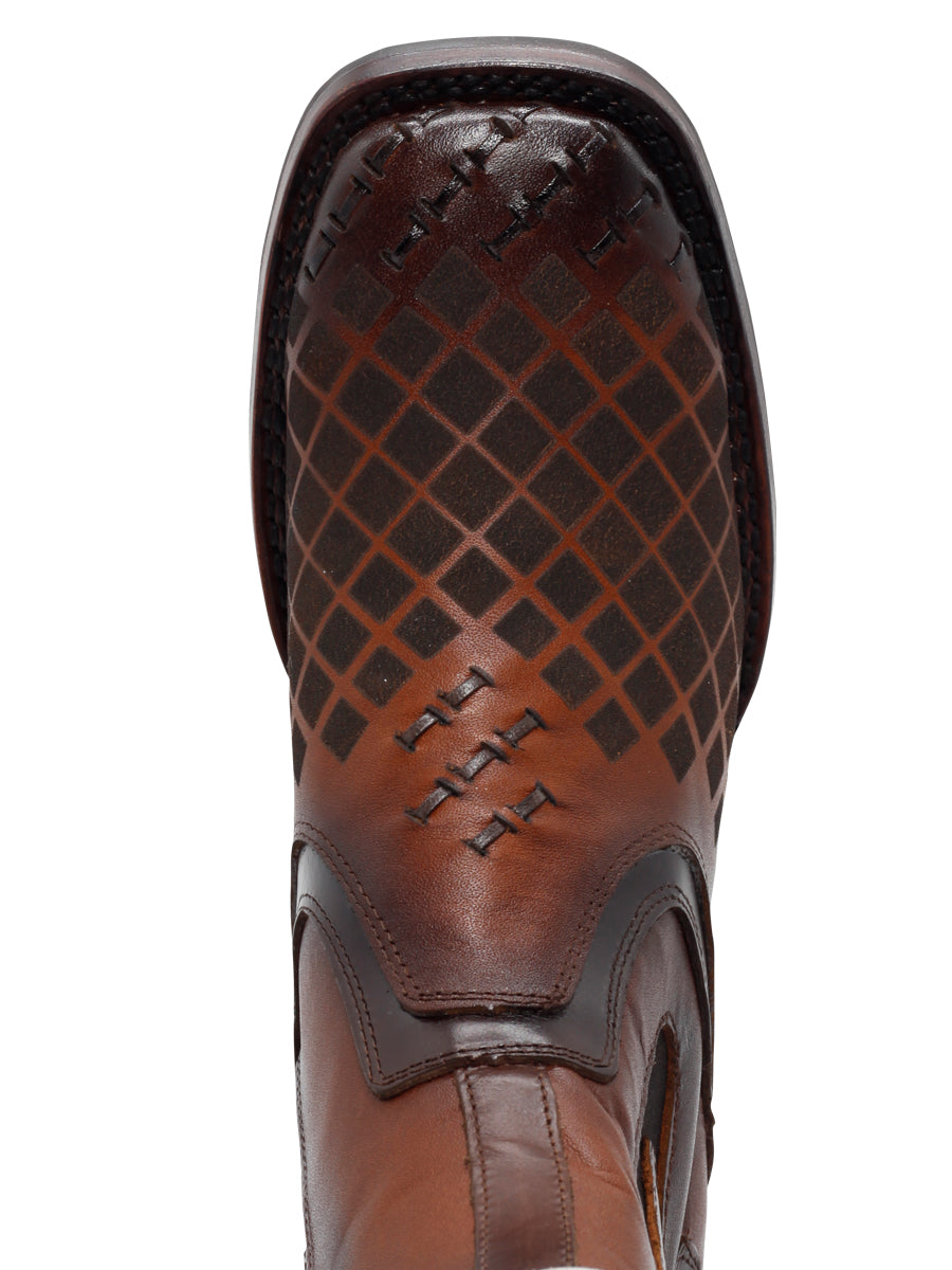 El General Men's Leather Ankle Boot with Zipper - Made in Mexico - Brown 45675
