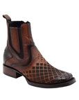 El General Men's Leather Ankle Boot with Zipper - Made in Mexico - Brown 45675