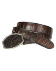 El General Men’s Western Belt - Python Print - Red 45676