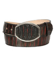 El General Men’s Western Belt - Python Print - Red 45676