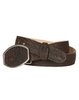 El General Men's Western Belt — Bull Neck Print in Brown