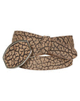 El General Men's Western Belt — Bull Neck Print in Honey