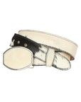 El General Men's Western Belt — Cowhide Hair Print in Black/White