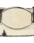 El General Men's Western Belt — Cowhide Hair Print in Black/White
