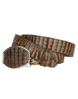 El General Men's Western Belt — Caiman Belly Print in Tobacco