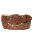El General Men's Western Belt — Elephant Print in Tobacco