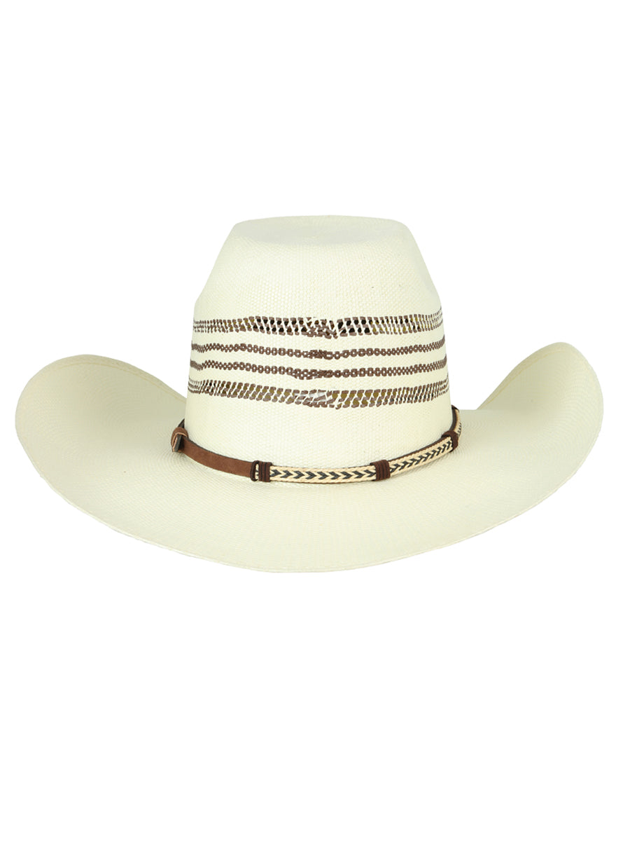 El General Men's 20X Palm Straw Western Hat — Mauney Crown in Tan