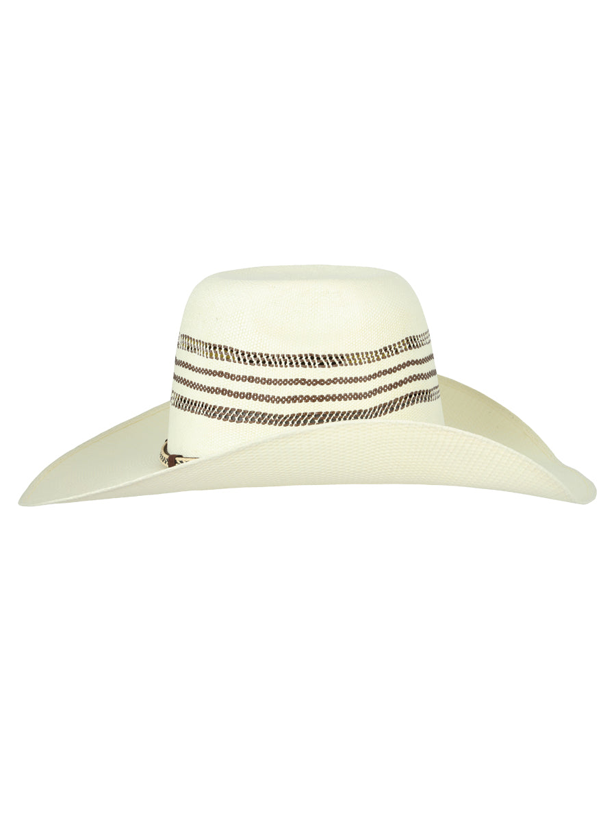 El General Men's 20X Palm Straw Western Hat — Mauney Crown in Tan