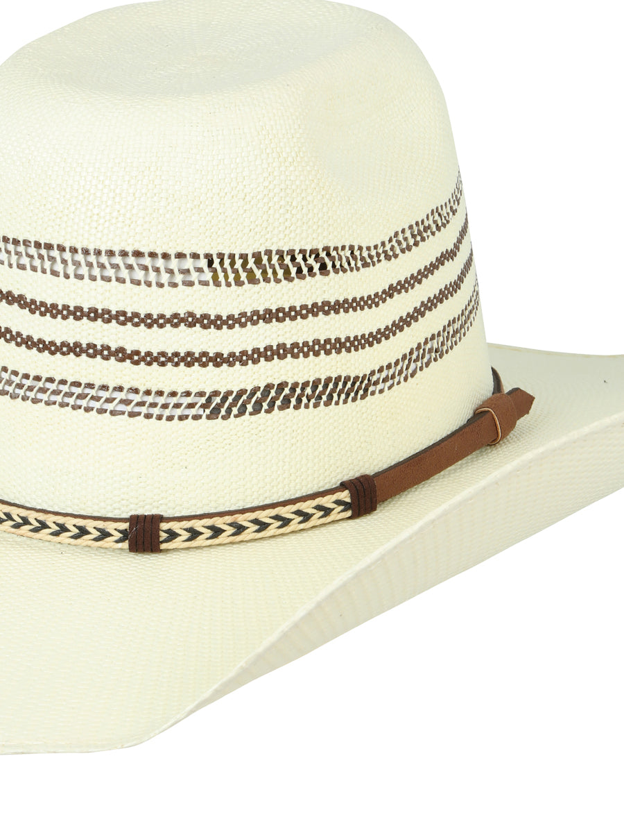 El General Men's 20X Palm Straw Western Hat — Mauney Crown in Tan