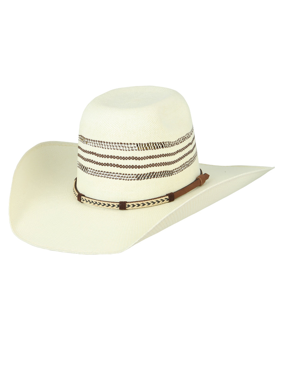 El General Men's 20X Palm Straw Western Hat — Mauney Crown in Tan