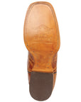 El General Men’s Leather Cowboy Boots - Made in Mexico - Embossed Alligator Crocodile Print - Honey 45764