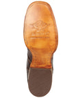 El General Men’s Leather Cowboy Boots - Made in Mexico - Embossed Alligator Crocodile Print - Brown 45765
