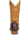 El General Men’s Leather Cowboy Boots - Made in Mexico - Embossed Alligator Crocodile Print - Brown 45765