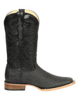 El General Men’s Leather Cowboy Boots - Made in Mexico - Embossed Elephant Print - Black/Gray 45768