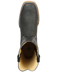 El General Men’s Leather Cowboy Boots - Made in Mexico - Embossed Elephant Print - Black/Gray 45768