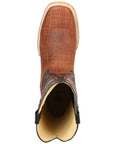 El General Men’s Leather Cowboy Boots - Made in Mexico - Embossed Elephant Print - Cognac 45769