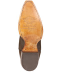 El General Women's Leather Cowboy Boots - Made in Mexico - Nubuck Camel Brown 45778