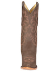 El General Women's Leather Cowboy Boots - Made in Mexico - Nubuck Camel Brown 45778