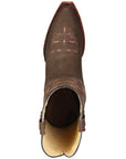 El General Women's Leather Cowboy Boots - Made in Mexico - Nubuck Camel Brown 45778