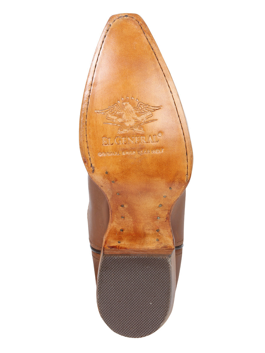 El General Women's Leather Cowboy Boots - Made in Mexico - Honey Brown 45781