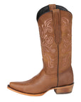 El General Women's Leather Cowboy Boots - Made in Mexico - Honey Brown 45781