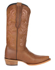 El General Women's Leather Cowboy Boots - Made in Mexico - Honey Brown 45781