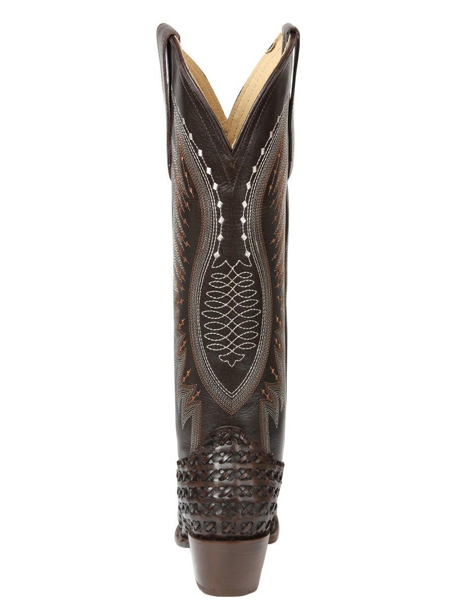 Embroidered Women's Western Boots With Leather Sole